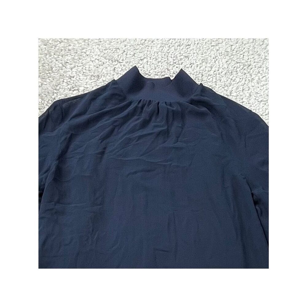 Reiss Sandrine Semi-Sheer Blouse Navy Blue Womens XS - Picture 6 of 7